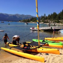 Kayak sailing Lake Tahoe