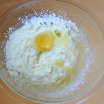 Add eggs to the butter and sugar mixture and beat